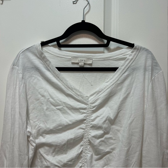 LOFT Women's Classic White Long Sleeve Top - Picture 3 of 9